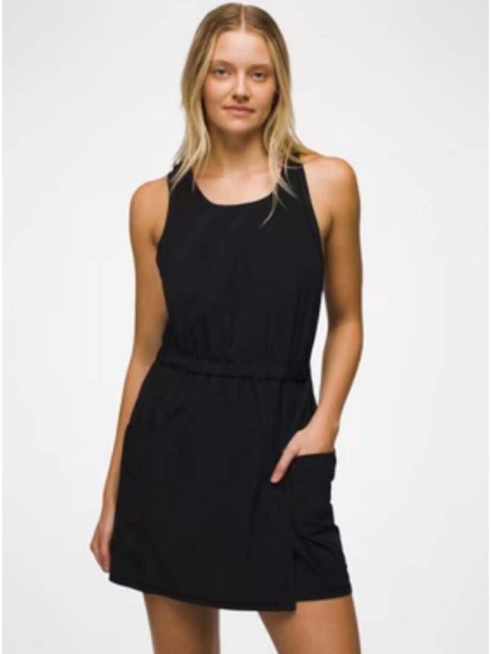 NWT Prana Railay Pocket Dress Black Women's M Travel Athleisure Moisture Wicking